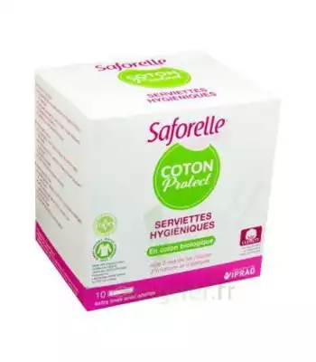 Saforelle Coton Protect Serviette Jetable Avec Ailette B/10 à NOROY-LE-BOURG